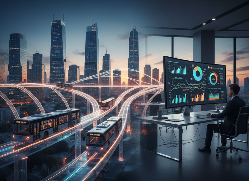 Intelligente Datenauswertung im Busbetrieb – Telematik schafft Transparenz und automatisiert Prozesse wie Arbeitszeit- oder Lohnabrechnung und viele weitere Auswertungen.
